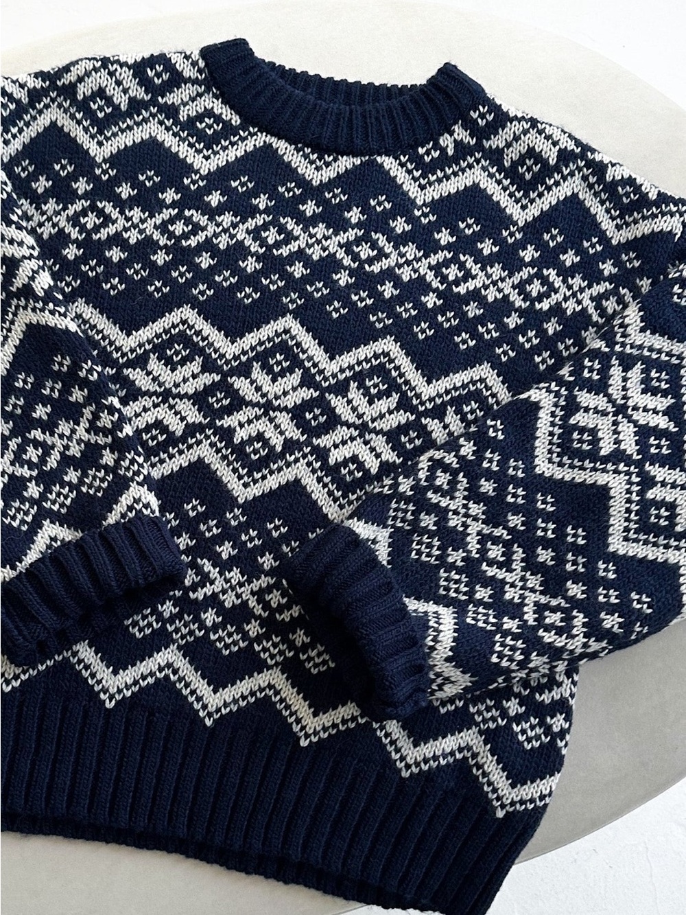 Neutral Ground Faire Isle Snowflake Knit Sweater